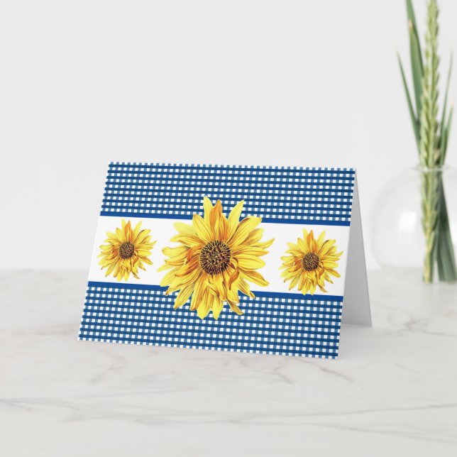 Carte Marine et En vichy blanc Tournesol blanc à l'intér (Devant)