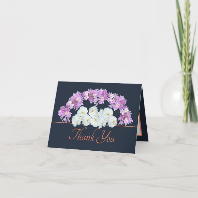 Carte Marine Orange Roses Crocus Garland Merci (Devant)