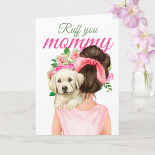 Carte Marionnette Jaune Labrador Avec Femme Ruff You Mam