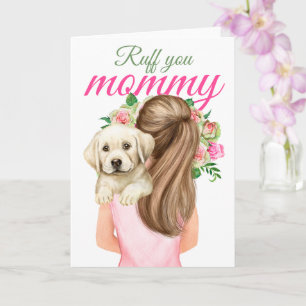 Carte Marionnette Jaune Labrador Avec Femme Ruff You Mam