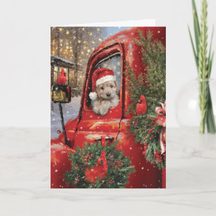 Carte Marionnettes de camion rouge Joyeux Noël