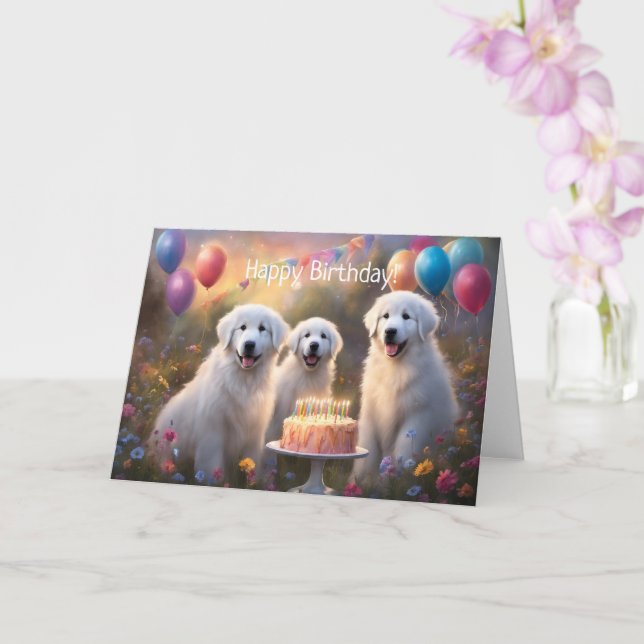 Carte Marionnettes des Grands Pyrénées Joyeux anniversai (Orchidée)