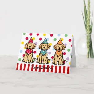 Carte Marionnettes Golden Retriever Anniversaire
