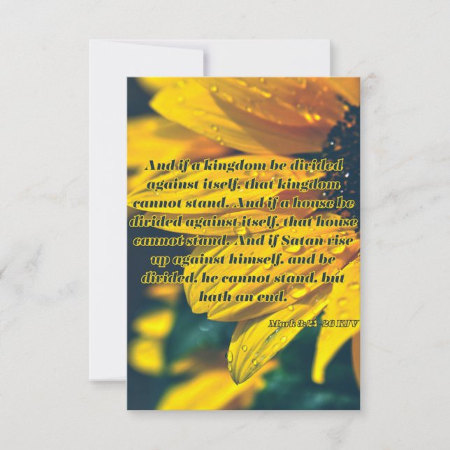 Carte Mark 3:24-26 KJV Bible Écriture Pic Salutation (Devant)