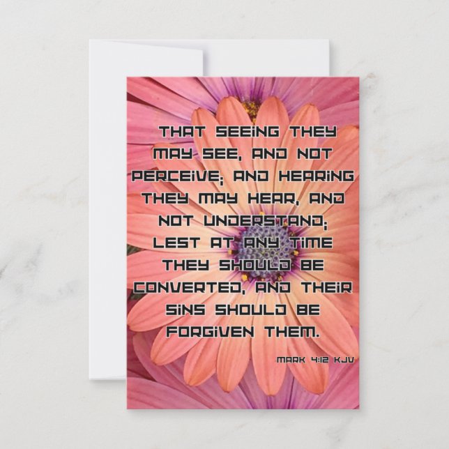 Carte Mark 4:12 KJV Bible Scripture Pic Greeting (Devant)