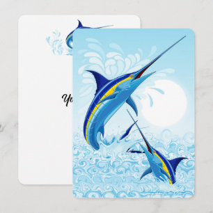 Carte Marlin Bleu Jaillissant de l'Océan