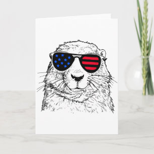 Carte Marmotte 4 juillet Amérique Drapeau Usa Pour Femme