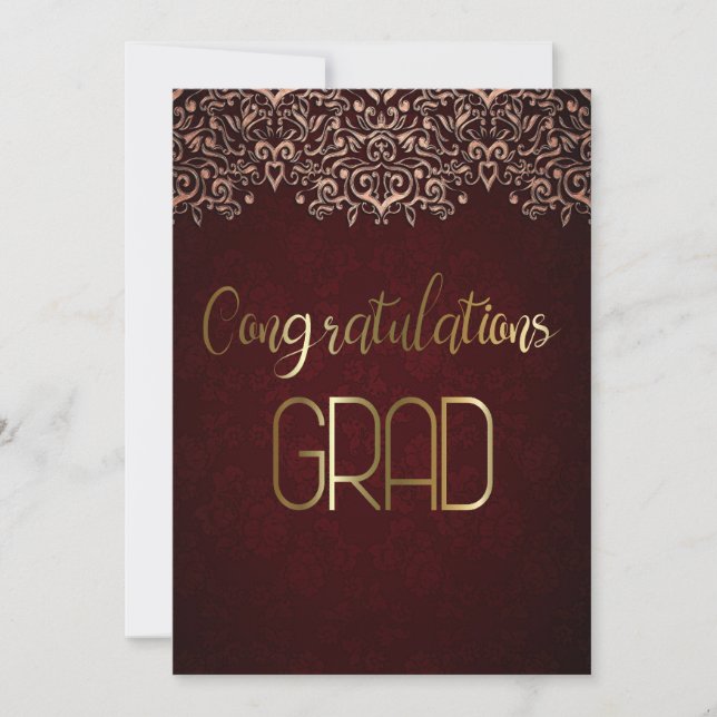 Carte Maroon et Gold Félicitations Grad (Devant)