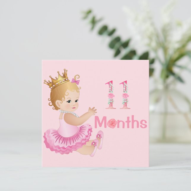 Carte Marqueurs mensuels de jalons pour bébé fille Fille (Debout devant)