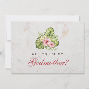 Carte Marraine Proposition Feuilles Tropicales Floral Hi