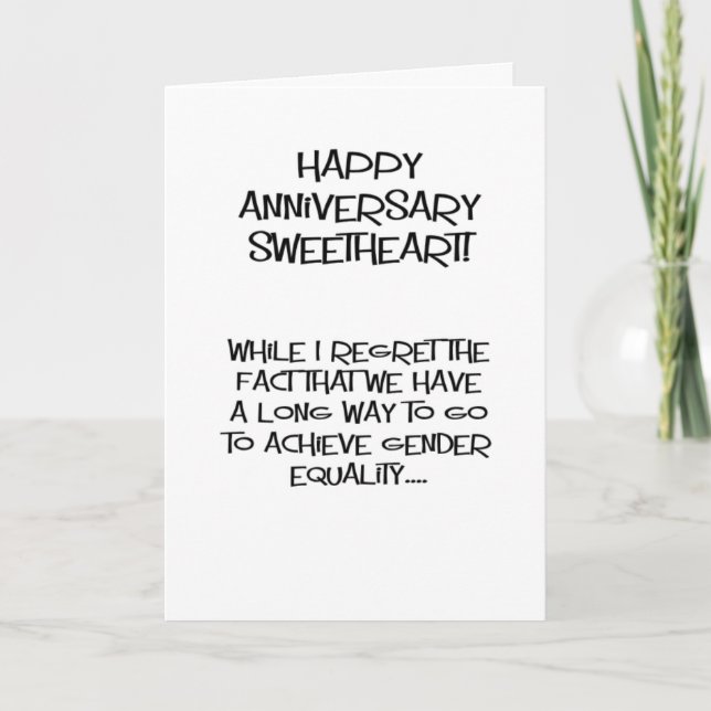 Carte marrante femme à mari heureux anniversaire (Devant)