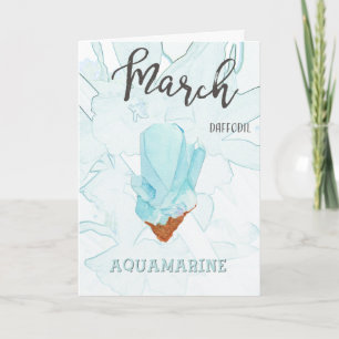 Carte Mars Anniversaire : Pierre d'Anniversaire Aquamari