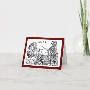 Carte Mars Ares Dieu de la guerre Greco Roman Chariot De