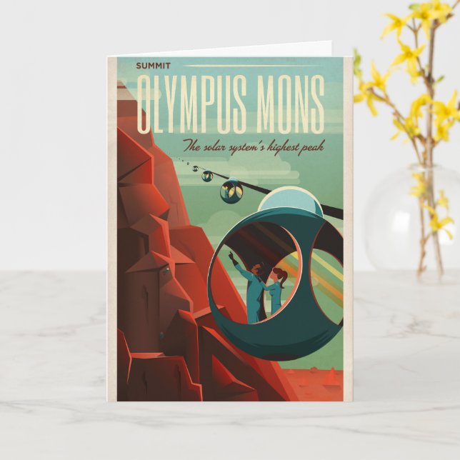 Carte Mars Olympus Mons Système solaire Volcano le plus  (Fleur jaune)