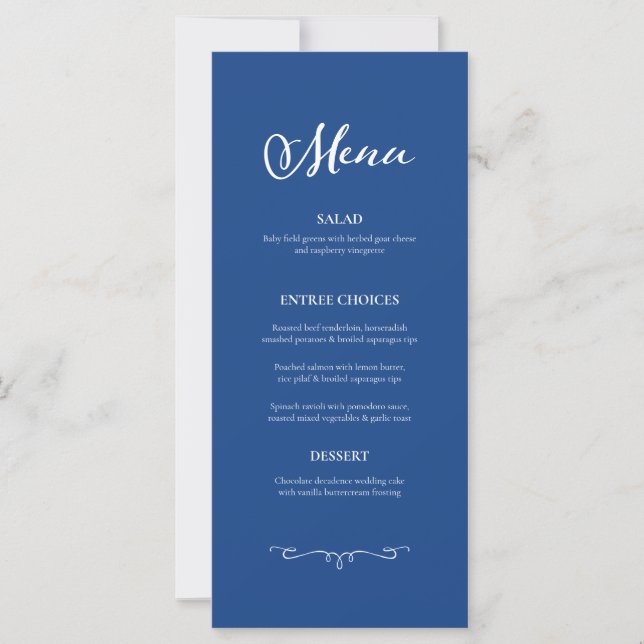 Carte Marseille Bleu Élégant Mariage de calligraphie (Devant)