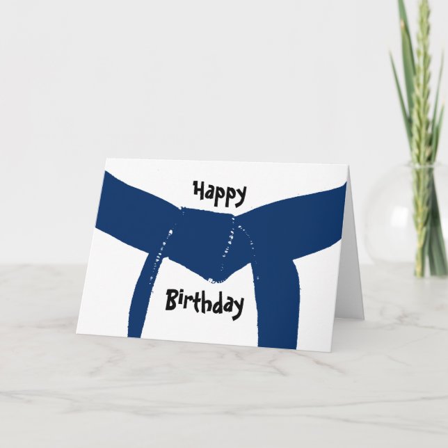 Carte Martial Arts Dark Blue Belt Anniversaire (Devant)