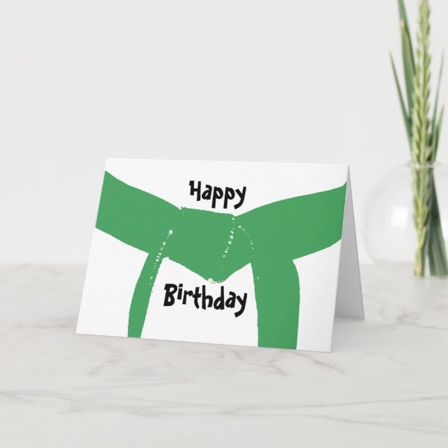 Carte Martial Arts Green Belt Anniversaire (Devant)