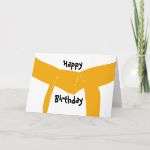 Carte Martial Arts Orange Belt Anniversaire