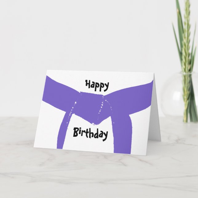 Carte Martial Arts Purple Belt Anniversaire (Devant)
