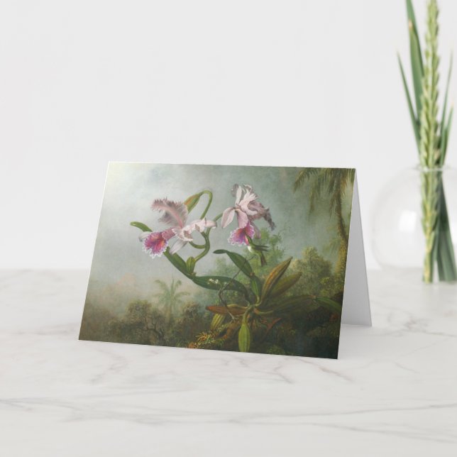 Carte Martin Johnson Heade - orchidées et colibris (Devant)