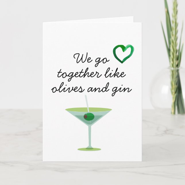 Carte Martini Humour Anniversaire Saint Valentin (Devant)