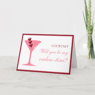 Carte Martini personnalisée de la Saint-Galentin Rouge e