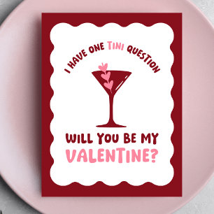Carte Martini Valentine - Coeurs chic et branchés