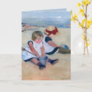 Carte Mary Cassatt Enfants Jouant sur la Plage 1884