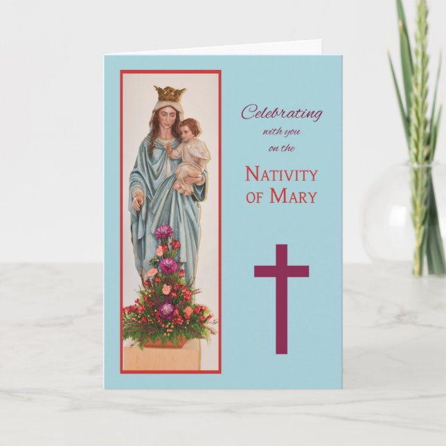 Carte Mary Holy Mother Nativité Fête Bénédiction (Devant)