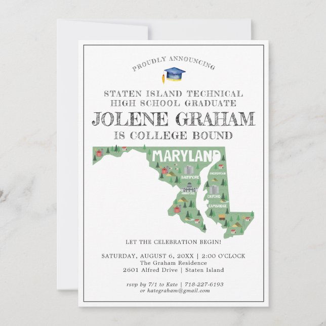Carte Maryland | College Bound Graduation Party (Devant)