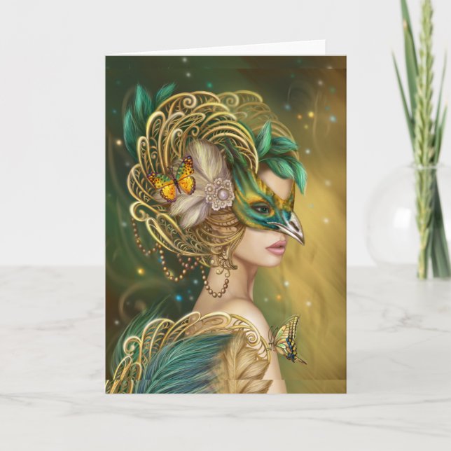 Carte Mascarade d'imaginaire Extraordinaire femme. (Devant)