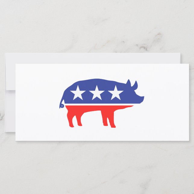 Carte Mascotte de cochon du Parti politique (Devant)
