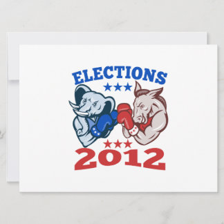 Carte Mascotte démocrate Donkey républicaine Elephant 20