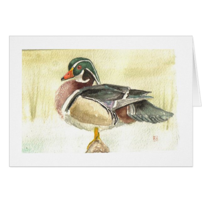 Carte masculine de canard en bois (Devant horizontal)