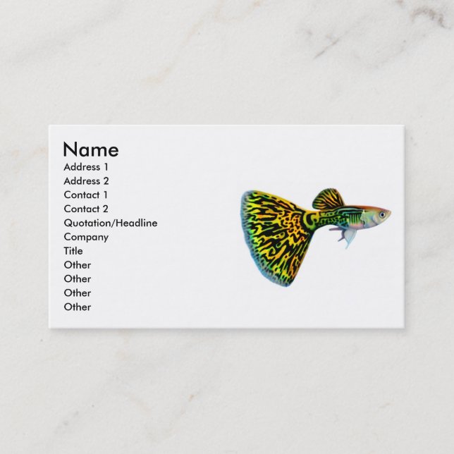 Carte masculine de fantaisie de profil de guppy (Devant)