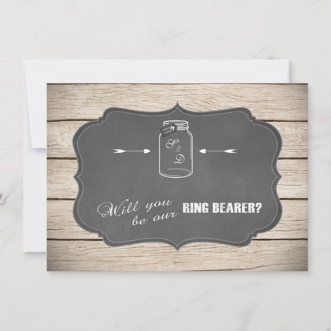 Carte Mason Jar Chalboard Serez-Vous Notre Porteur D'Ann (Devant)