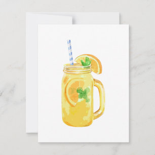 Carte Mason Jar Eté Soleil Thé De Glace En Aquarelle
