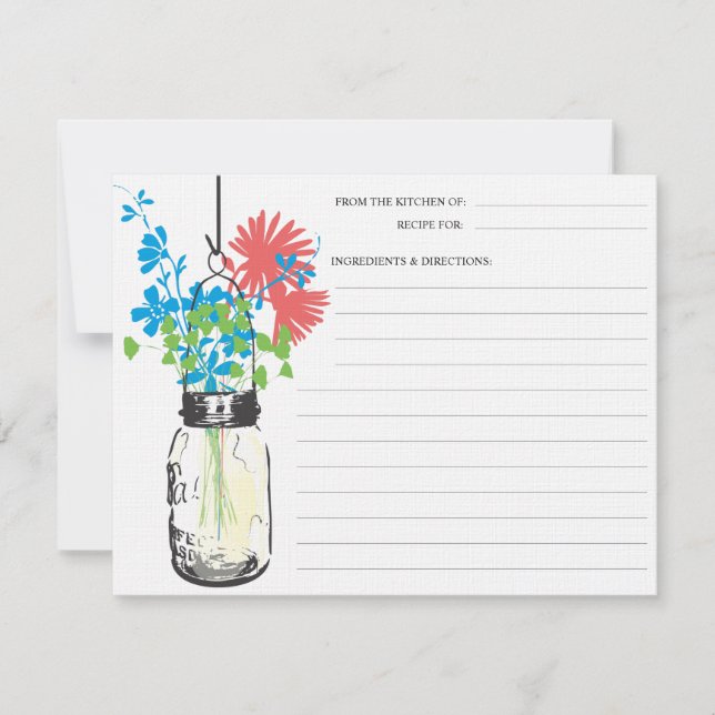 Carte Mason Jar & Recette Fleur sauvage (Devant)