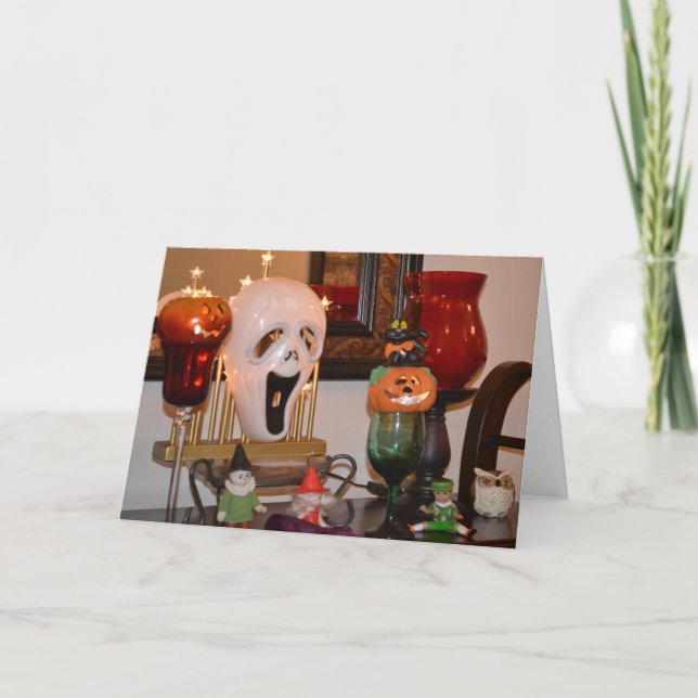 Carte Masque d'Halloween et Figurines (Devant)