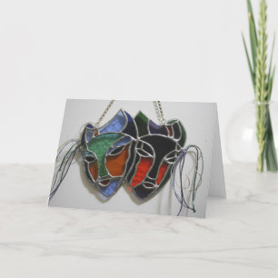 Carte Masque Drame En Verre Tiré