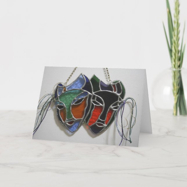 Carte Masque Drame En Verre Tiré (Devant)