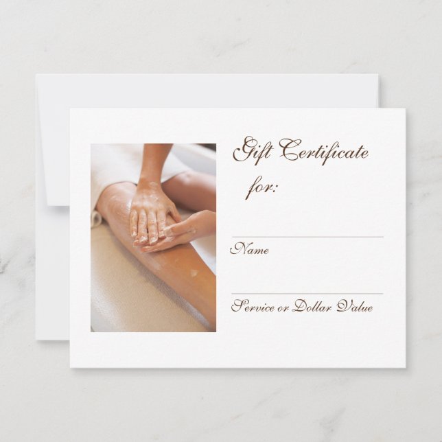 Carte Masquer le certificat cadeau (Devant)