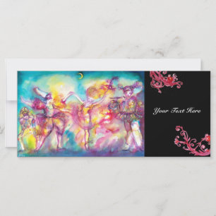 Carte MASQUERADE, Mardi Gras Masques, Danse, Musique