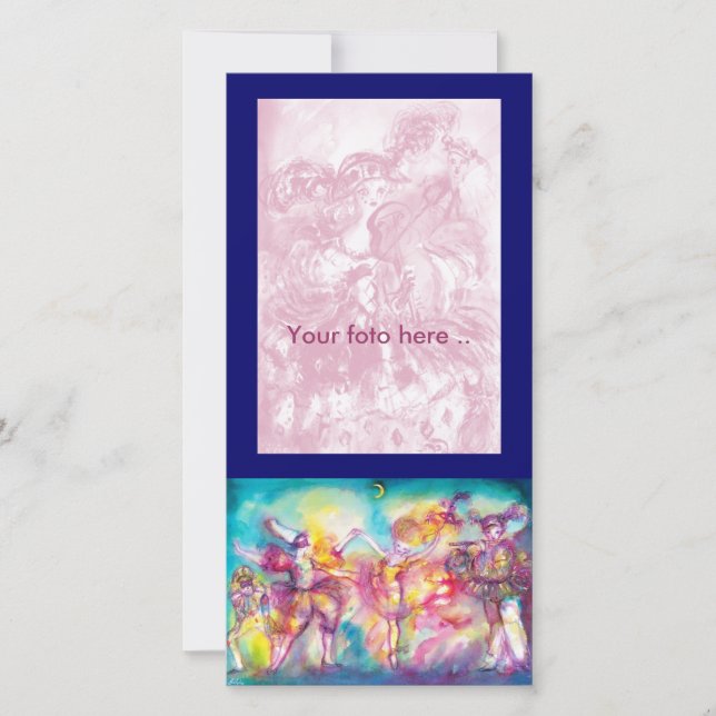 Carte MASQUERADE, Mardi Gras Masques, Danse, Musique (Devant)