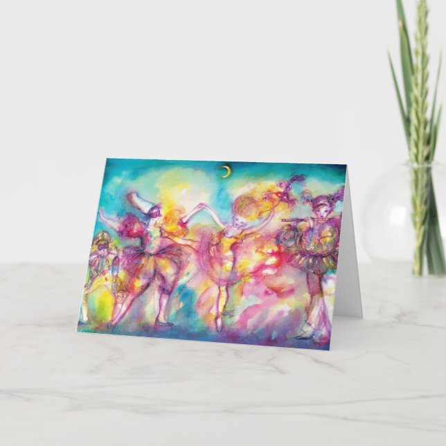 Carte MASQUERADE, Mardi Gras Masques, Danse, Musique (Devant)