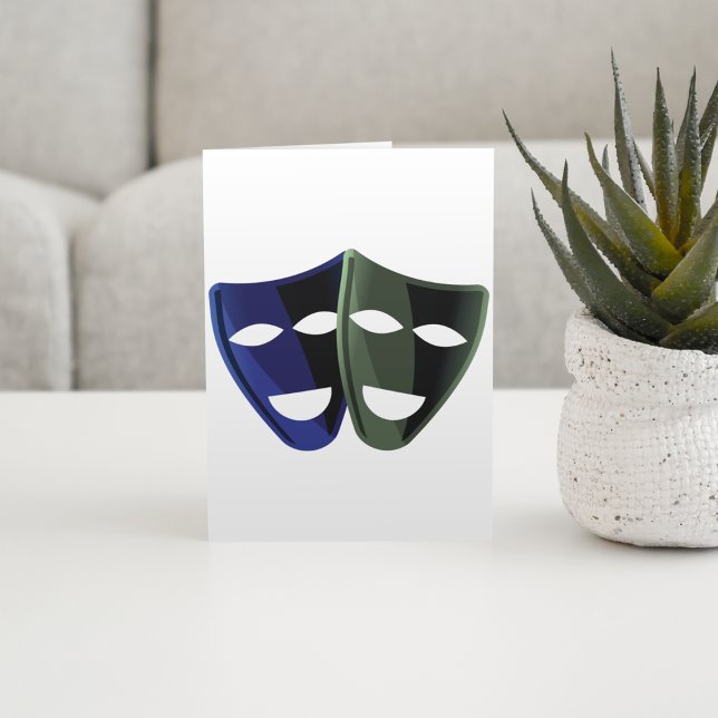 Carte Masques De Théâtre Bleu Et Vert (Créateur téléchargé)