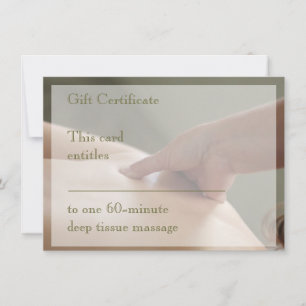 Carte Massage suédois - Pouce - Certificat cadeau