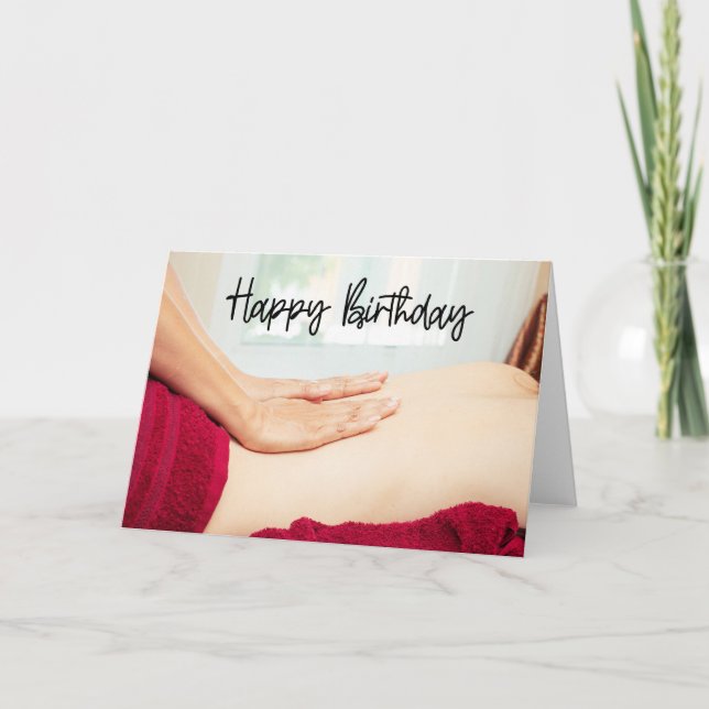 Carte Massage thaïlandais Joyeux anniversaire à la clien (Devant)