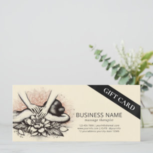 Carte Massage Thérapie Guérison Mains Énergie Spa Bien-ê
