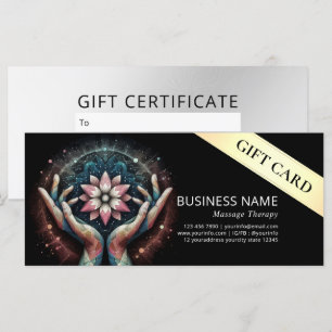Carte Massage Thérapie Guérison Mains Énergie Spa Bien-ê